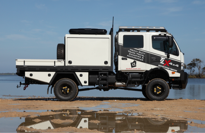 expedition truck on beach