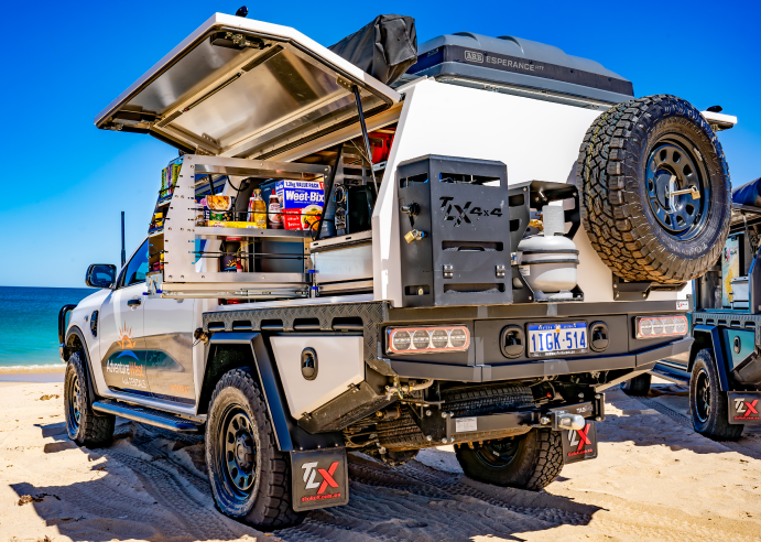 tlx ute gas bottle on beach