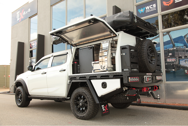 white ute canopy open